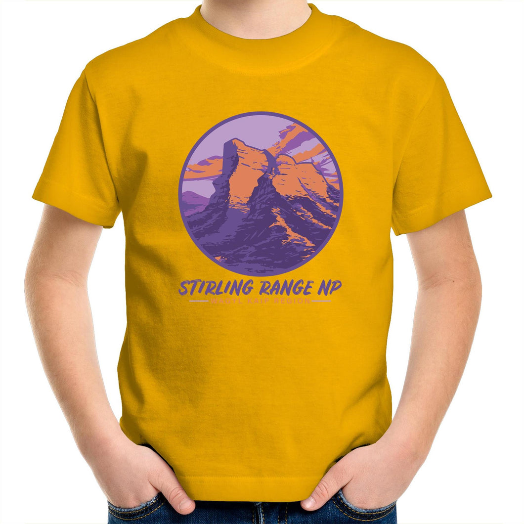 Stirling Range yellow short sleeve kid's t-shirt