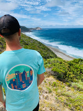 Load image into Gallery viewer, Premium Perth skyline aqua blue short sleeve men&#39;s t-shirt
