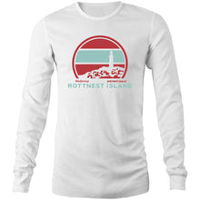 Load image into Gallery viewer, Rottnest Wadjemup white long sleeve men&#39;s t-shirt
