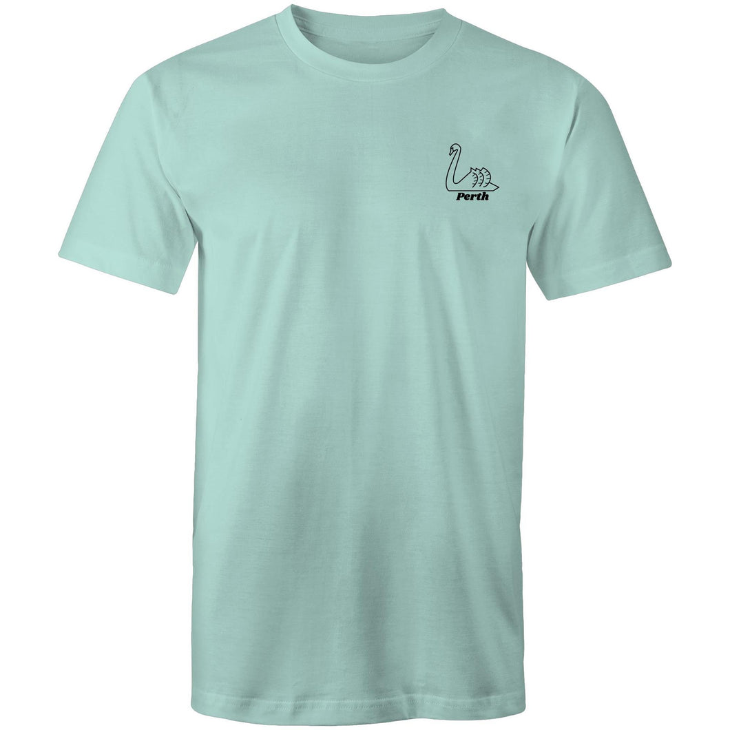 Premium Perth skyline aqua blue short sleeve men's t-shirt