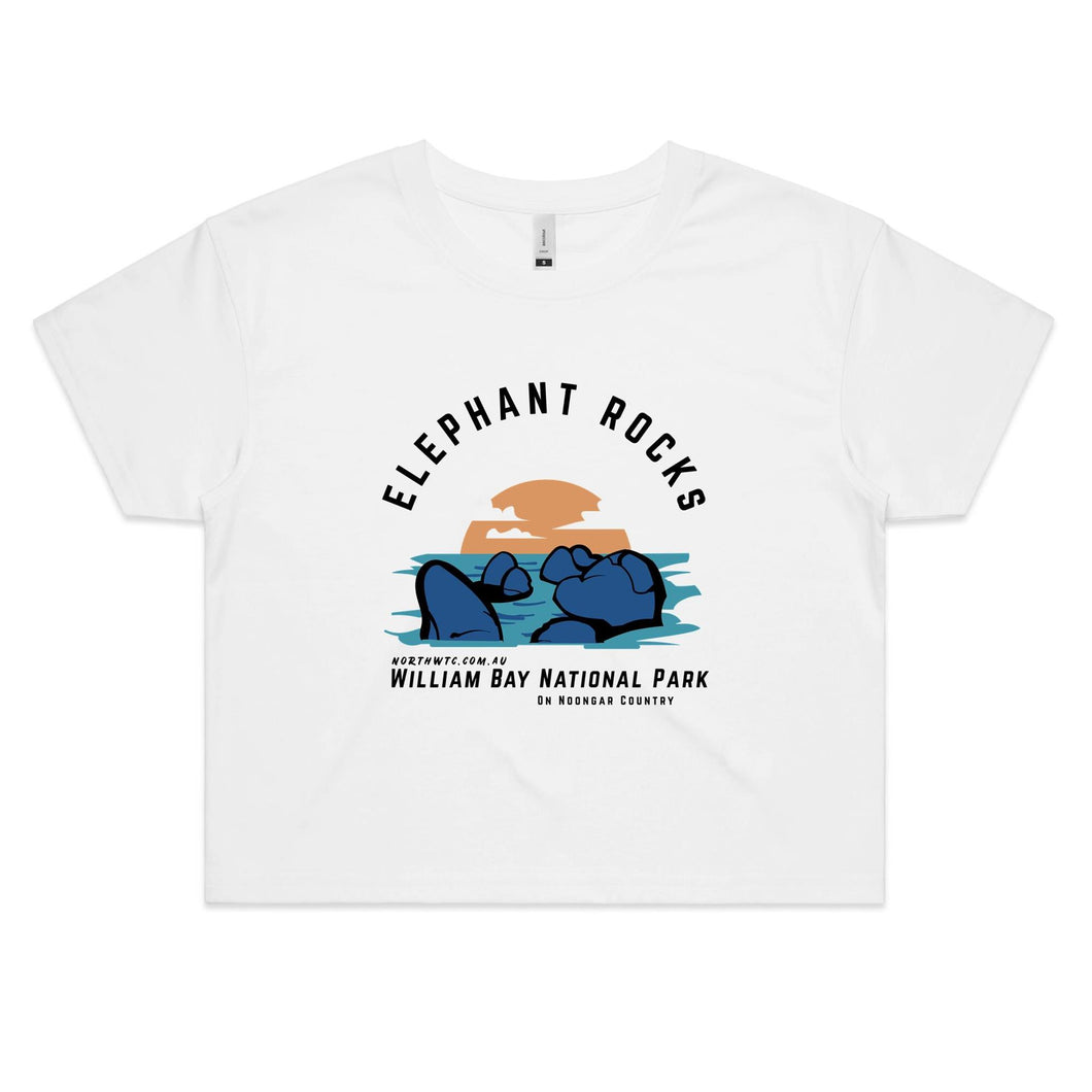 William Bay white women's crop tee