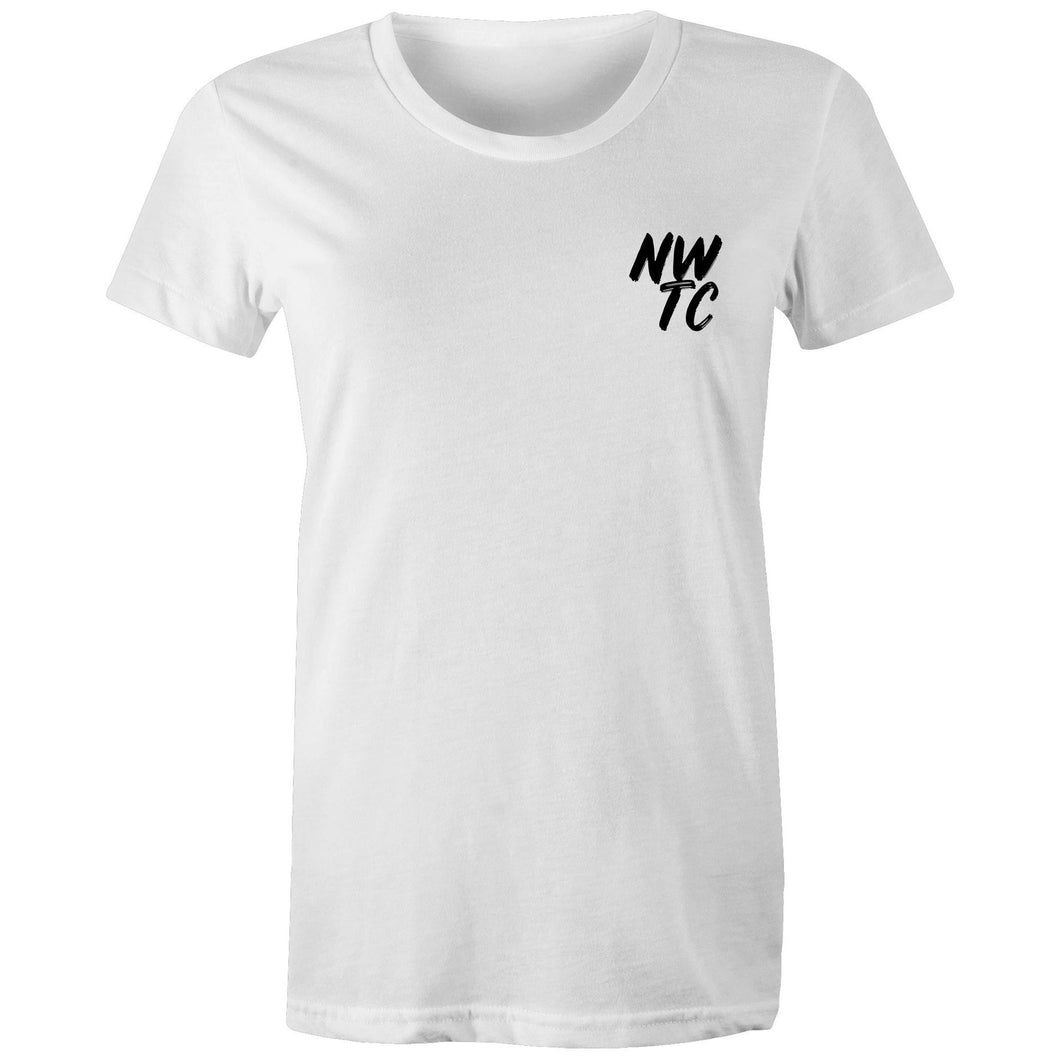 NWTC logo white short sleeve women's t-shirt