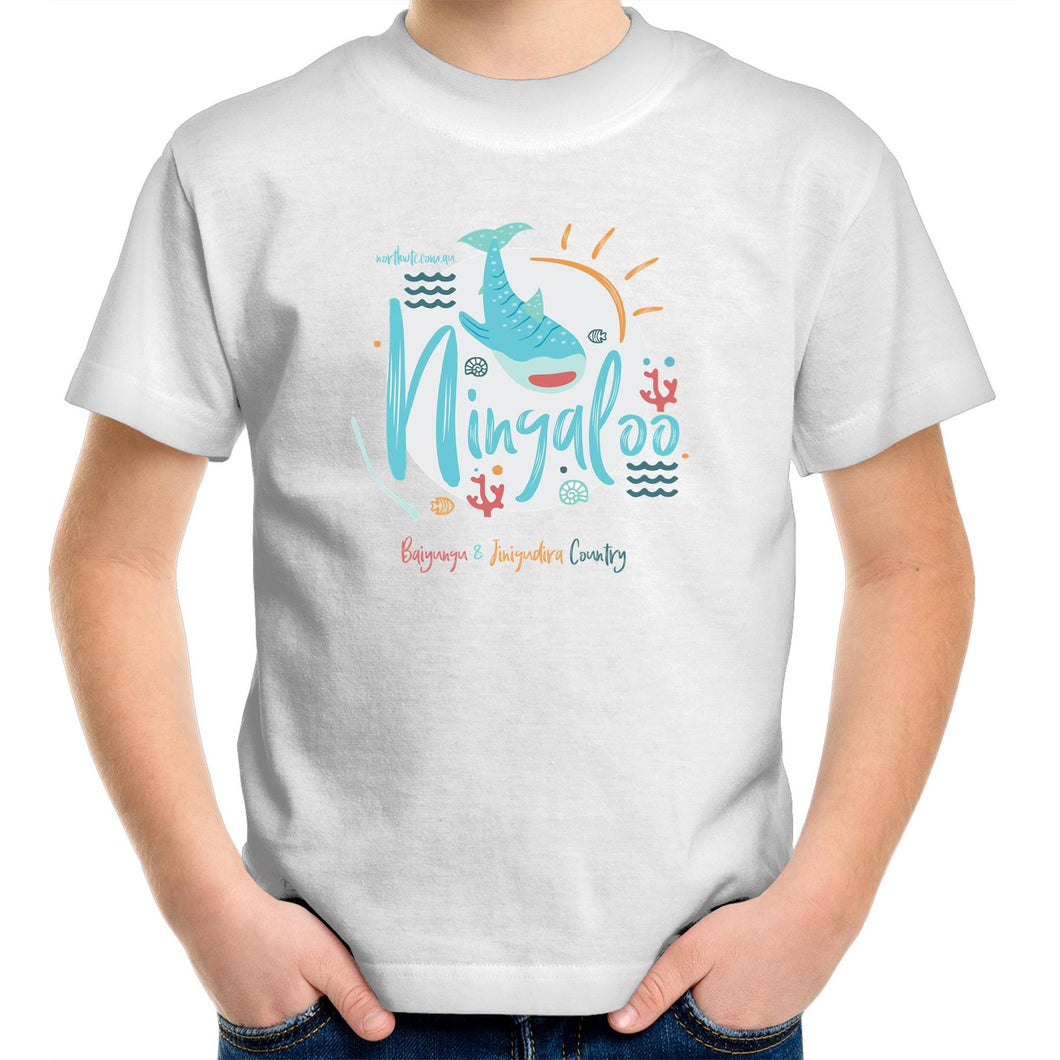 Ningaloo Marine Park white short sleeve kid's t-shirt